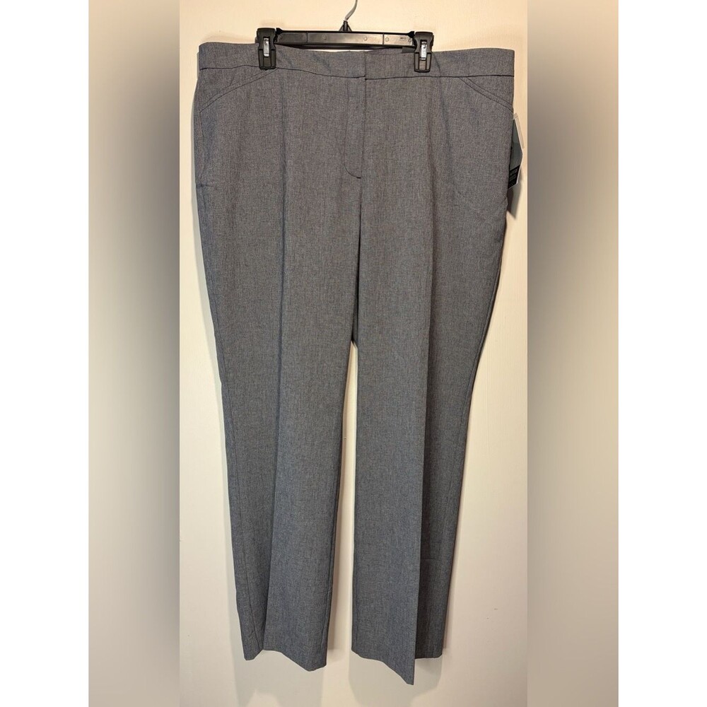 Apt.9 NWT Grey Mid Rise Straight Leg Dress Pants Trouser Tummy Panel Size 20W